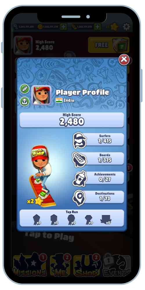 Subway Surfers Player Profile